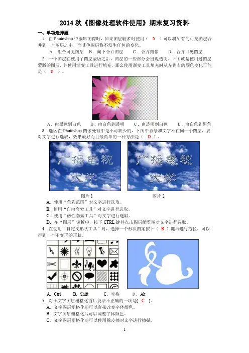 2014秋《图像处理软件使用》期末复习资料