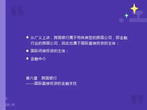 国际投资学第六章跨国银行