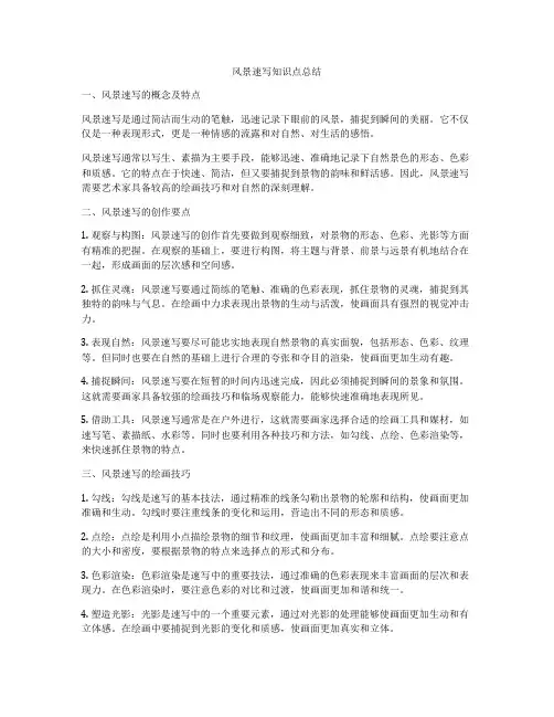 风景速写知识点总结