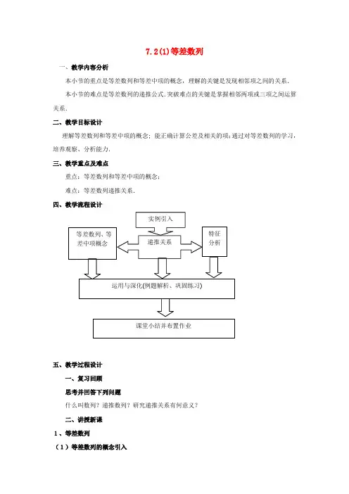 高二数学上册教案(沪教版)《等差数列》