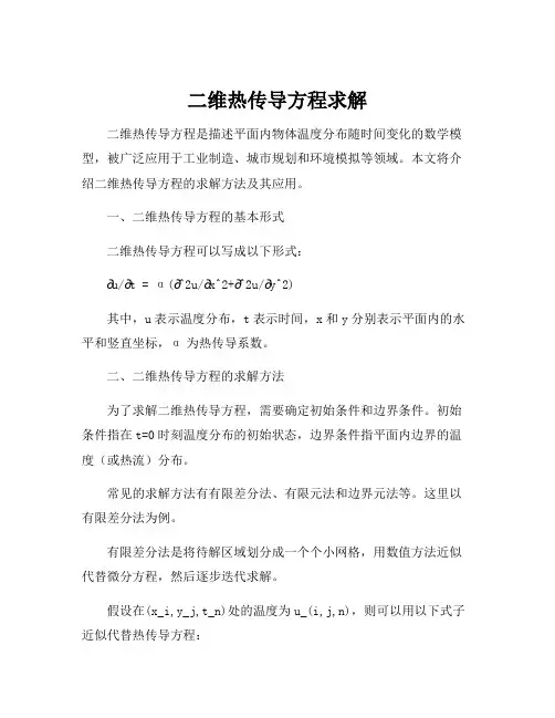 二维热传导方程求解