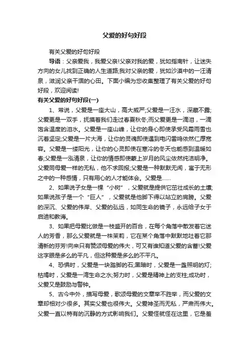 父爱的好句好段