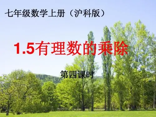 1.5有理数的乘除(4)(沪科版七上)