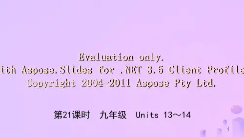 2019年中考英语总复习 教材考点精讲 第21课时 九全 Units 13-14