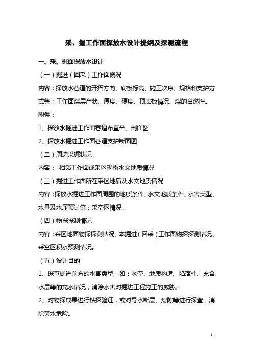 采掘工作面探放水设计及流程