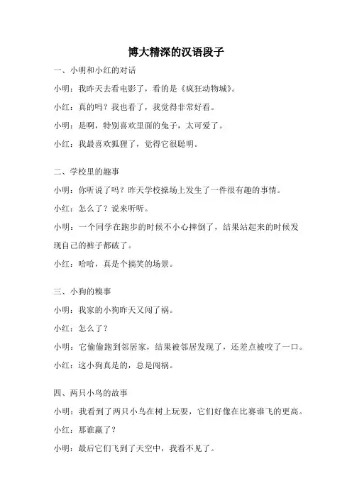 博大精深的汉语段子