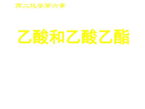 高二化学乙酸和乙酸乙酯