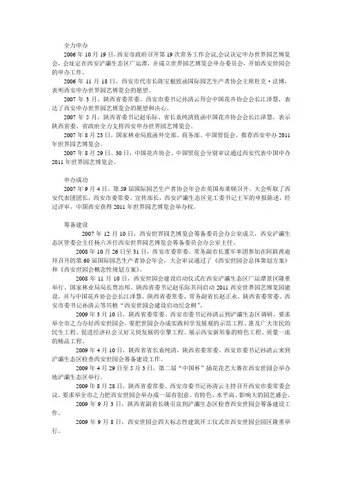 西安世园会大事记
