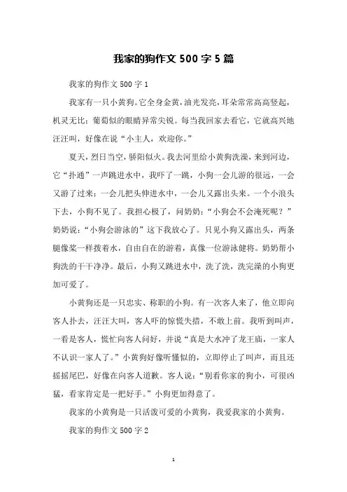 我家的狗作文500字5篇