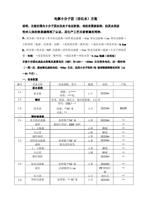 小分子水方案