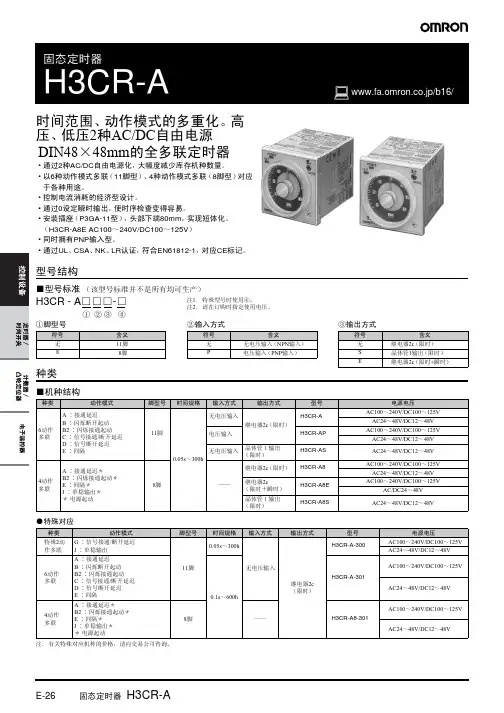 OMRON时间继电器 H3CR-A