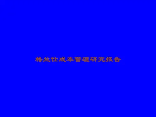 格兰仕成本管理研究报告课件