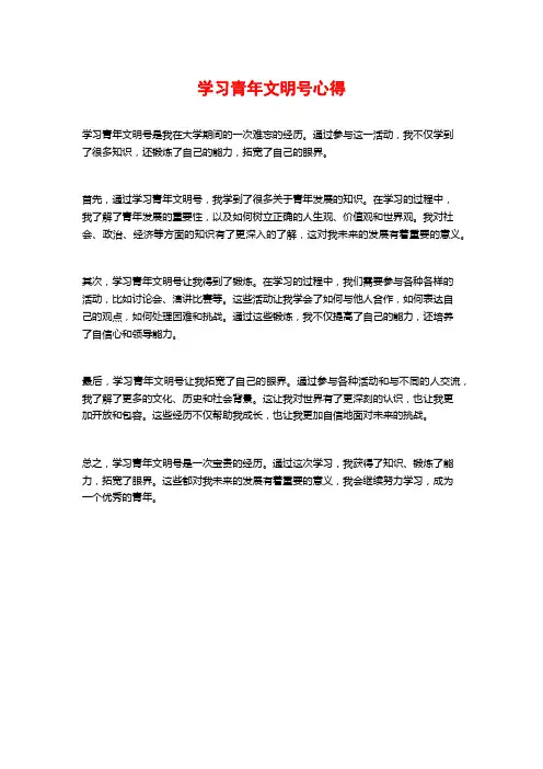 学习青年文明号心得