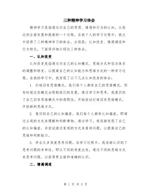 三种精神学习体会