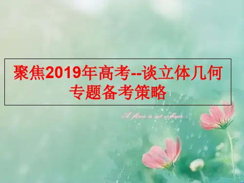 2019年高考数学备考研讨《立体几何复习策略》专题讲座 精品优选公开课件