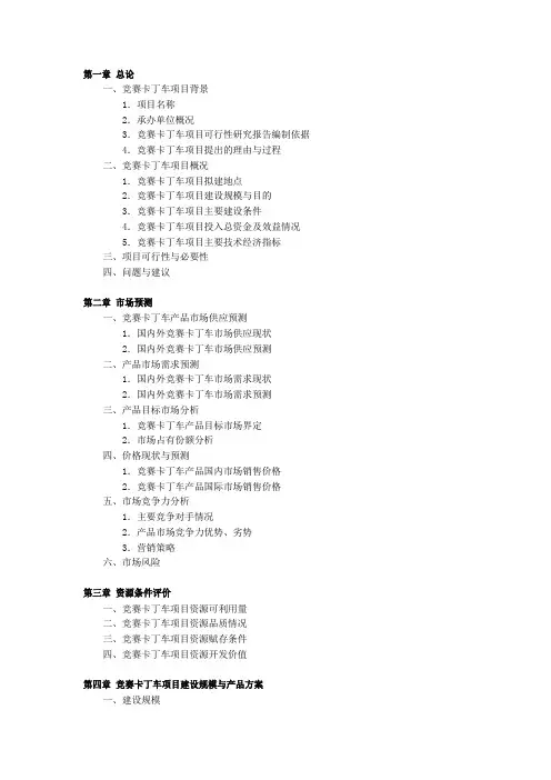 卡丁车赛车场项目可行性研究报告
