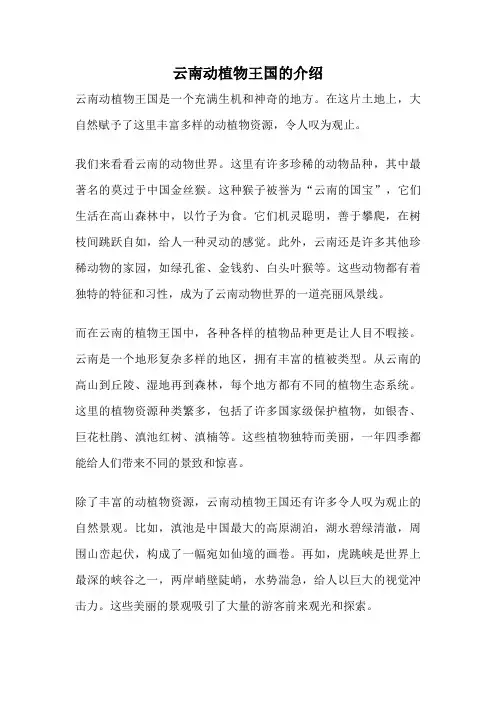 云南动植物王国的介绍