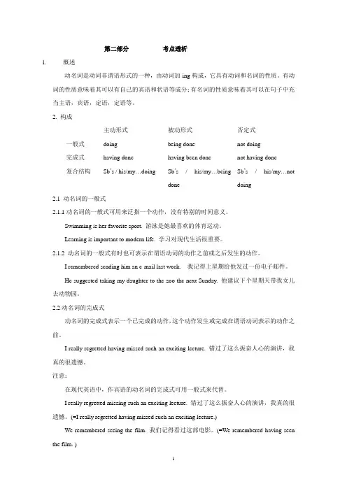 英语动名词考点全面解析