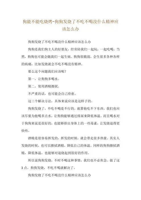 狗能不能吃烧烤-狗狗发烧了不吃不喝没什么精神应该怎么办