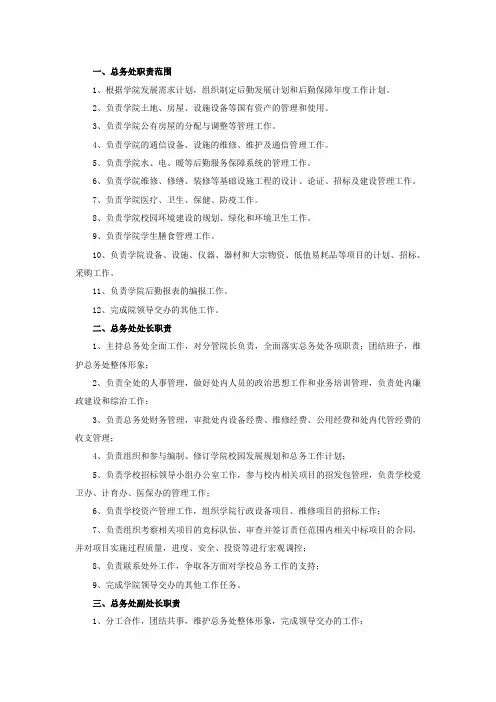总务处职责范围