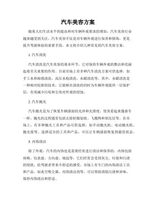 汽车美容方案