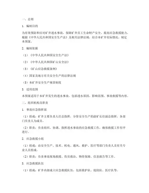 透水事故应急预案范文