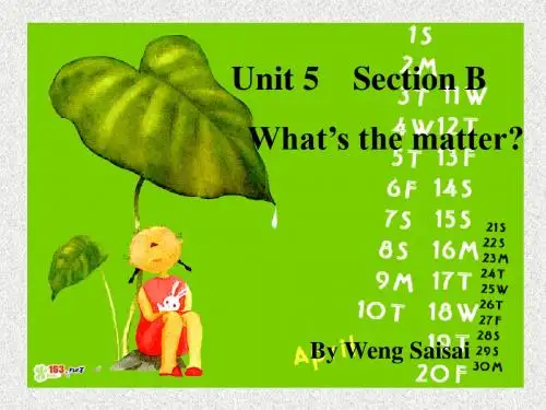 英语鲁教版七年级上Unit5《What’sthematter》SectionB(课件)