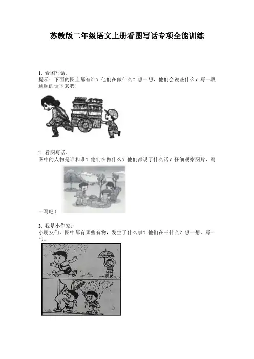 苏教版二年级语文上册看图写话专项全能训练