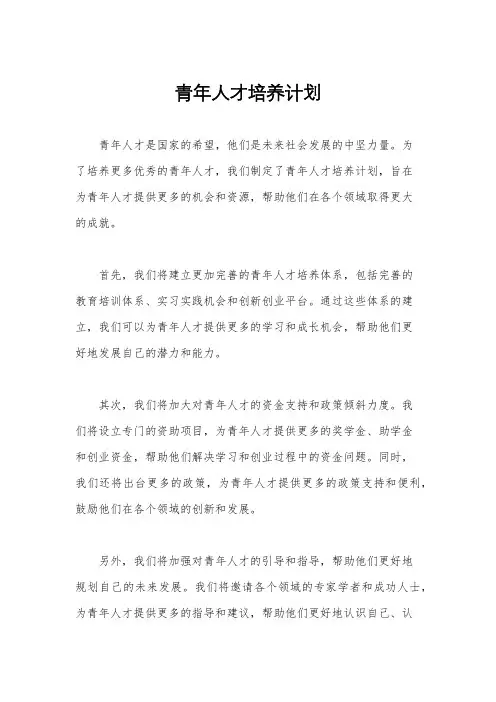 青年人才培养计划