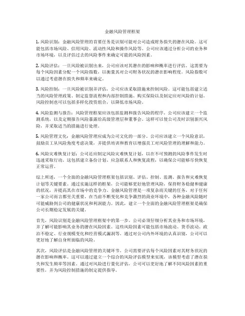 金融风险管理框架