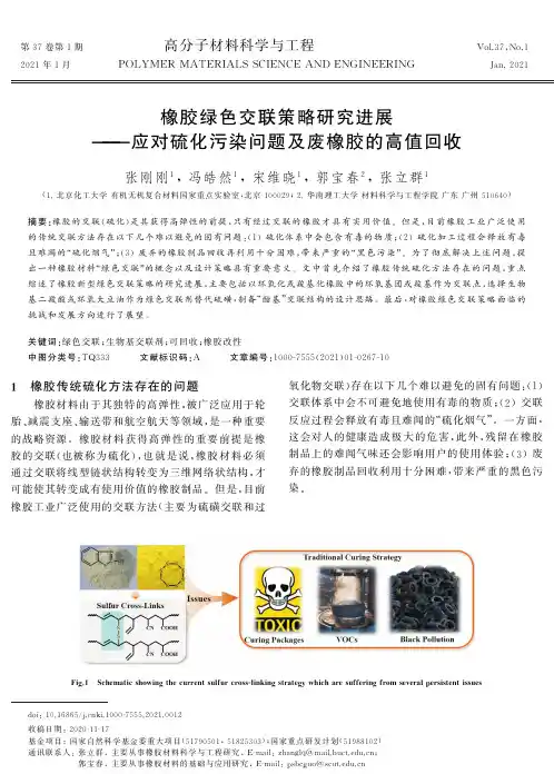 橡胶绿色交联策略研究进展--应对硫化污染问题及废橡胶的高值回收