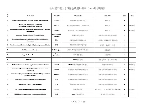国际会议名录