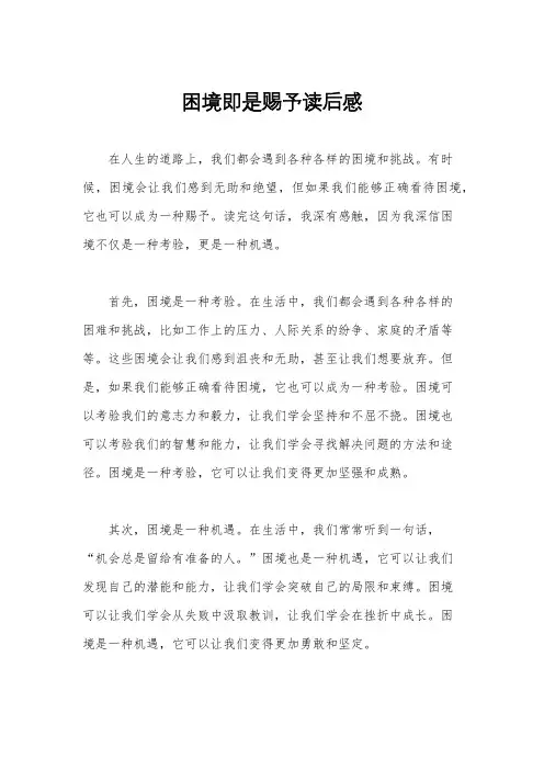 困境即是赐予读后感