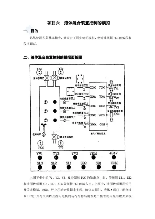 项目六  液体混合装置控制的模拟