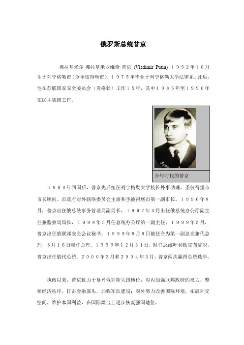 俄罗斯总统普京