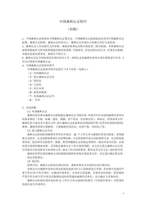 中国森林认证程序