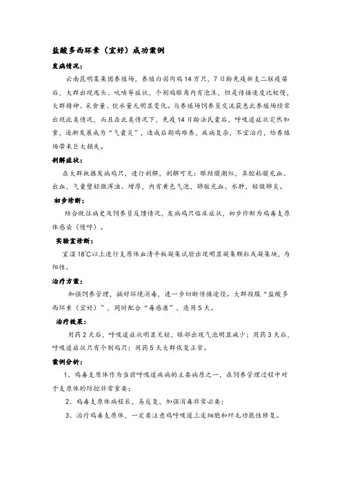 鸡毒支原体感染(慢呼)治疗方案