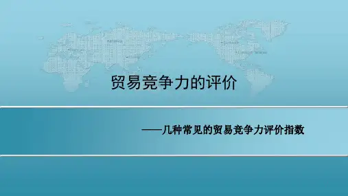 贸易竞争力评价指标ppt课件