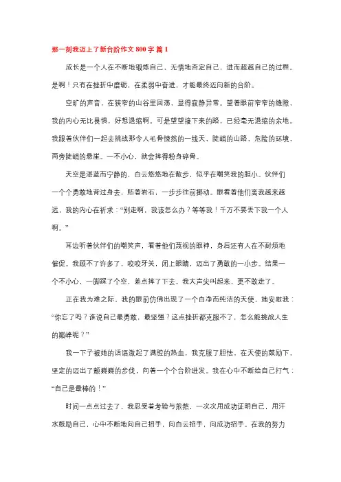 那一次我跨越了台阶作文800字