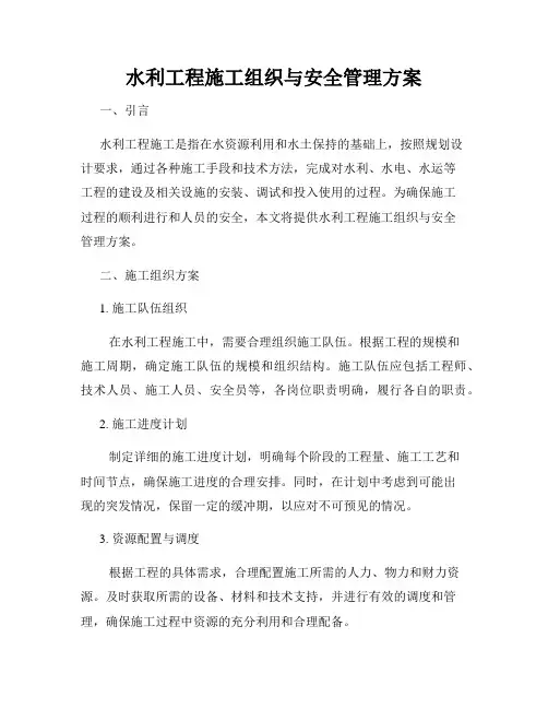 水利工程施工组织与安全管理方案