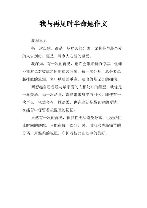 我与再见时半命题作文