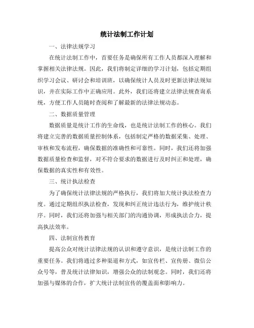 统计法制工作计划 (2)