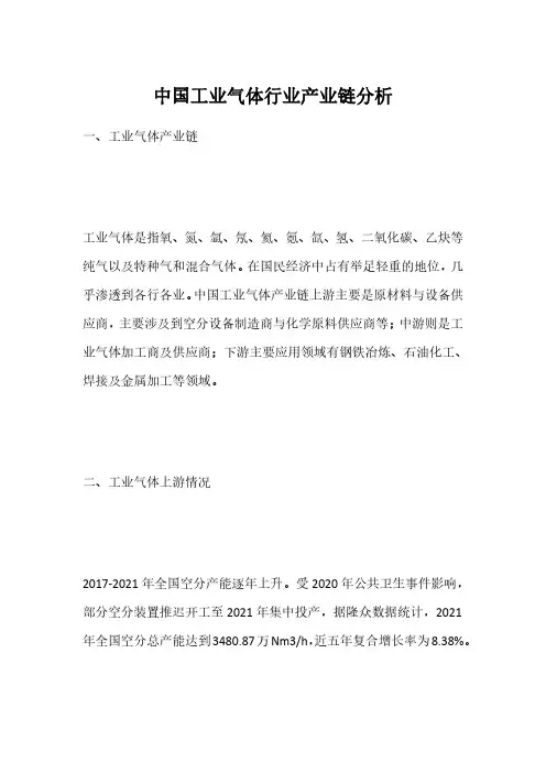 中国工业气体行业产业链分析