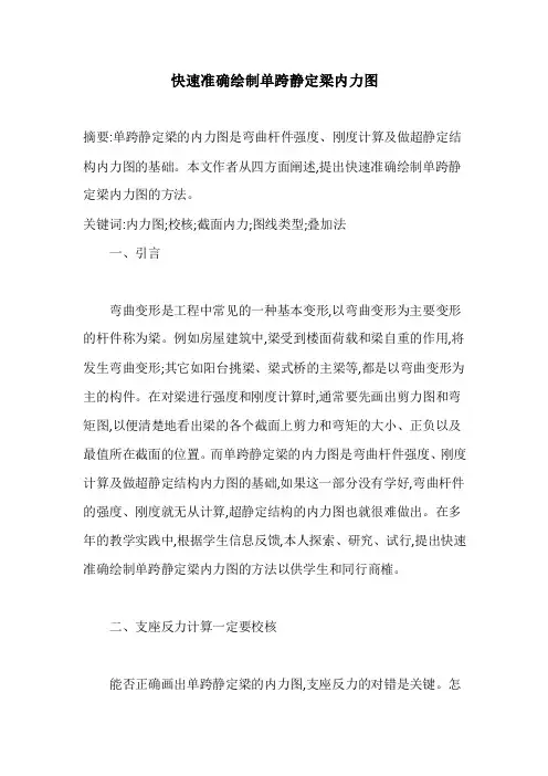 快速准确绘制单跨静定梁内力图