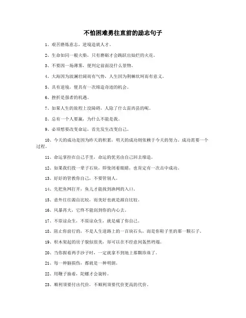 不怕困难勇往直前的励志句子