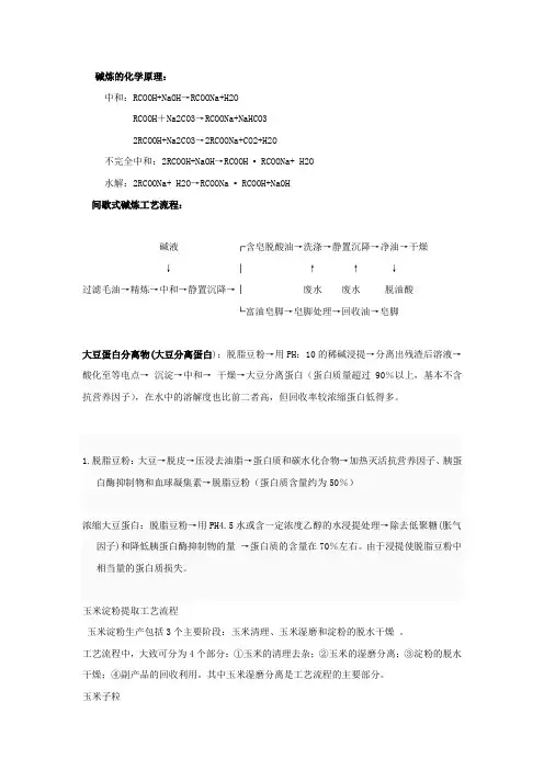 粮油加工几个重要工艺流程题