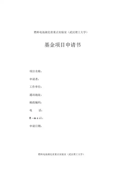 燃料电池湖北省重点实验室武汉理工大学