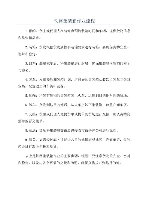 铁路集装箱作业流程