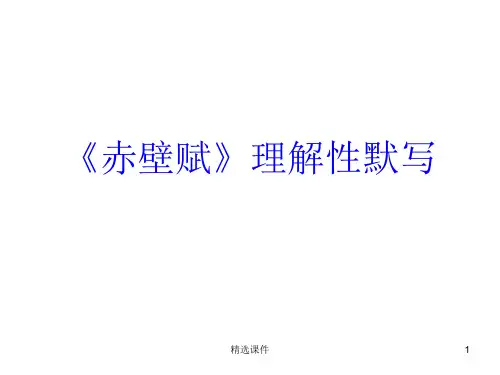 《赤壁赋》理解性默写