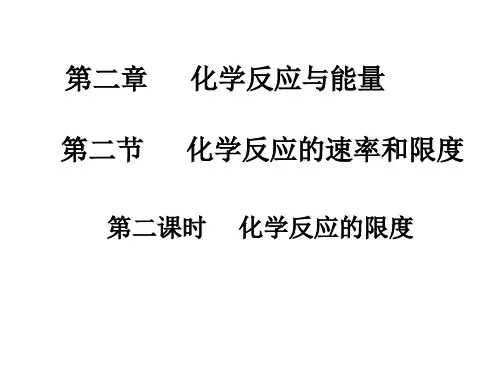 化学反应的速率与限度(第二课时)课件 高一下学期化学人教版(2019)必修第二册